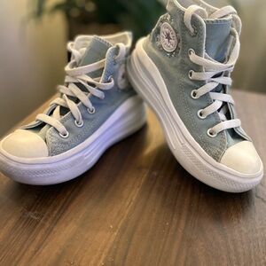 Classic Converse Kids High-Top Sneakers - Light Jean Blue
